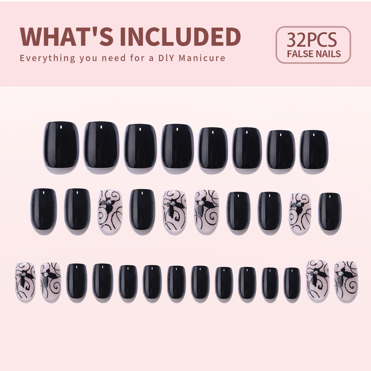 15 Sizes-30 Pcs Acrylic Press On Nails XNPH2002