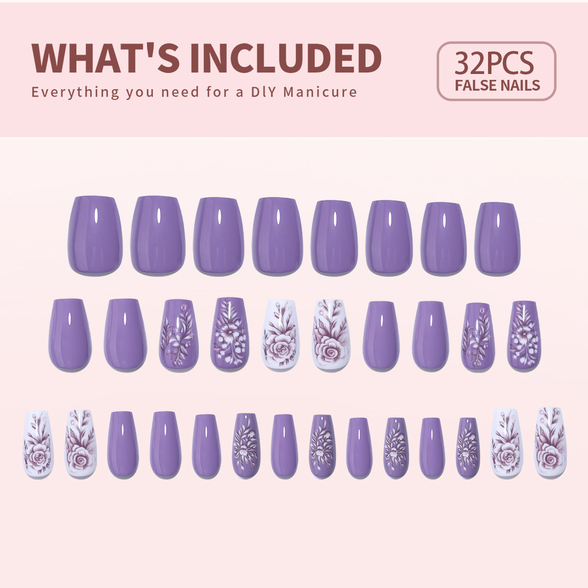 Gel Press On Nails 16 Sizes-32 Pcs Kit X004LBSWWN