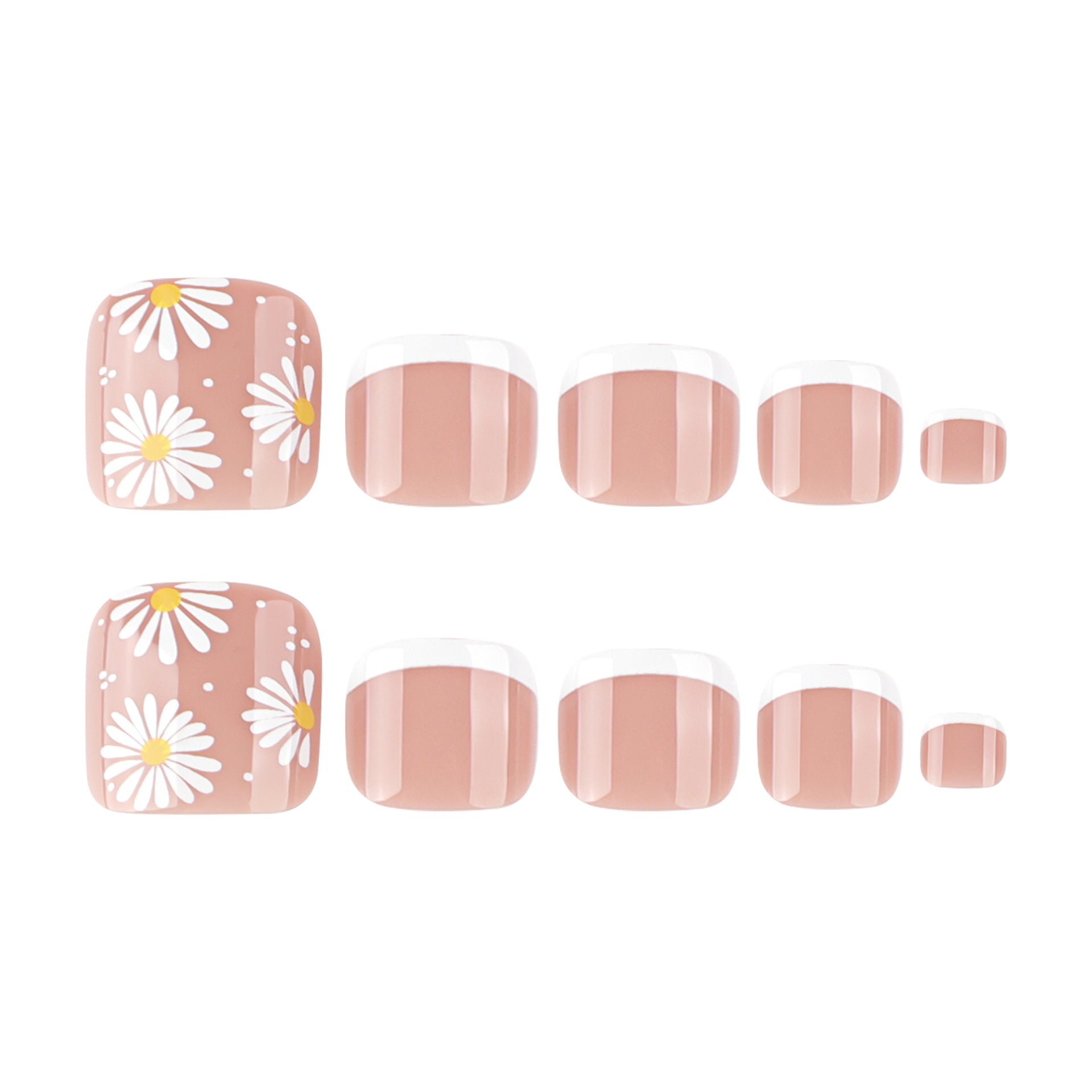 Press On Toe nails Set 24 Pcs-12 Sizes /set JP3809