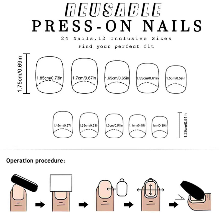 15 Sizes-30 Pcs Acrylic Press On Nails X004ORGM8Z