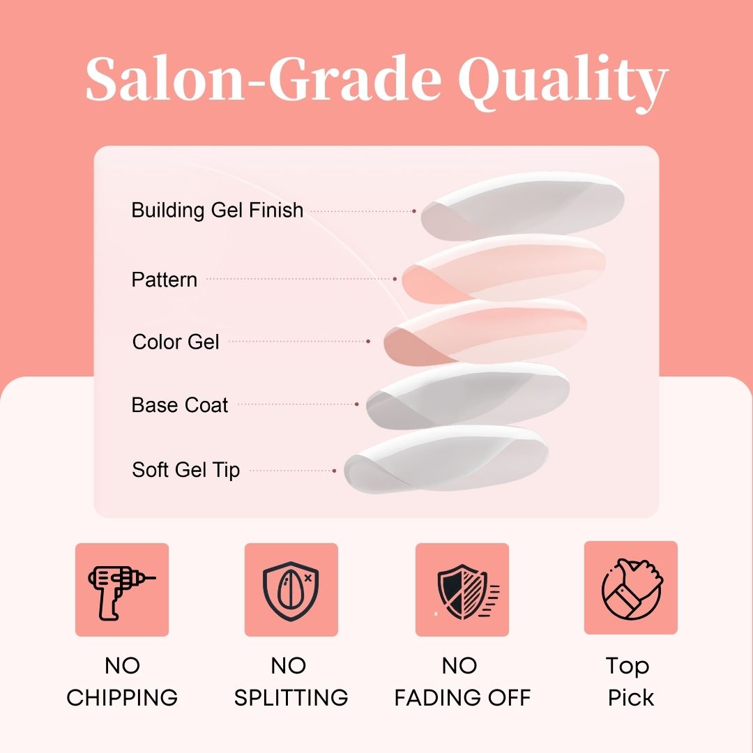 Gel Press On Nails 16 Sizes-32 Pcs Kit XNMY163